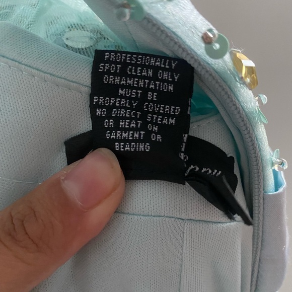 Sky Blue Mermaid Style Evening Gown, Prom Dress, Pageant Gown - Picture 9 of 10